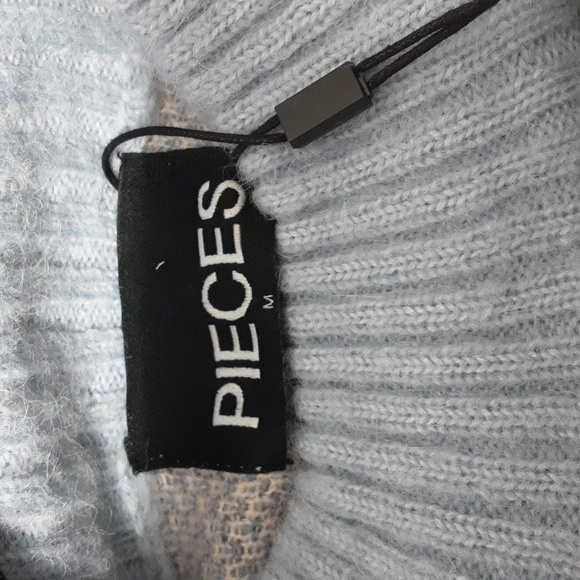 PIECES Abstracts Blue/Wht Cloud Jumper Sweater - Picture 4 of 9